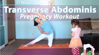 Transverse Abdominis Pregnancy Workout  Second Trimester 21 weeks [upl. by Annahc]