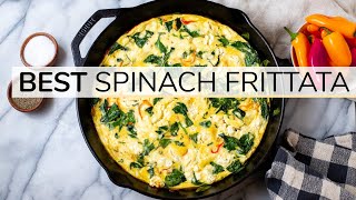 SPINACH FRITTATA  easy healthy recipe [upl. by Chaiken]