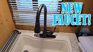 Upgrading SunLite 16BH Kitchen Faucet to Moen with Sprayer [upl. by Riley]