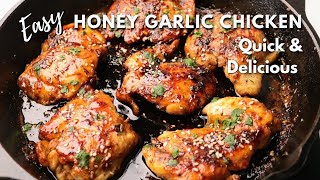 Easy Honey garlic chicken  No flour GlutenFree Recipe  Dinner ready in 15 minutes [upl. by Idalia]