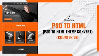 Musicology theme PSD to HTML Convert  Counter [upl. by Enavi600]