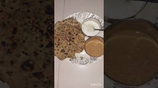 Paratha dahi ytshorts food dinner thali recipes cookingvideo ytshorts viral video [upl. by Hnim]