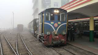 DHR Toy train suddenly horn testing before departing Full HD [upl. by Ahsaetan682]