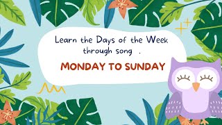 Learn the Days of the Week through song  Days name through song  English rhythm for kids [upl. by Abocaj20]