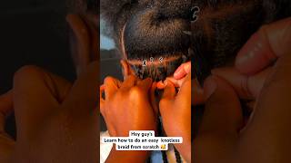 How to make easy knotless braids Tutorial from scratch beginners friendly knotlessbraids tutorials [upl. by Hsaka]