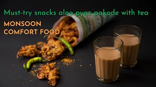 Aloo pyaz pakode recipe Bhajiya Recipe  Monsoon recipe  Snacks Recipe  Evening snacks [upl. by Minna]