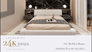 Kolte Patil 24K ESPADA 4 amp 5 BHK Row Houses Hinjewadi Starting 250 Cr All Possession October 2026 [upl. by Eelidnarb]