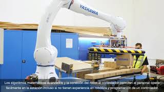 Celda de paletizado con robot colaborativo HC20 de Yaskawa [upl. by Lyle]