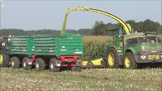 Mais häckseln 2024 Märkisch Oderland 2x John Deere 9500i Köhl Harvest mit weiteren Lohnunternehmen [upl. by Retha414]