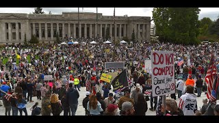 Several Thousand Rally In Olympia For Protest Of State Employee COVID Vaccination Mandate [upl. by Linnet]