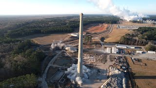 Power Plant Chimney and Ash Silo  Controlled Demolition Inc [upl. by Wennerholn]