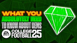 What You Absolutely Need to Know About Gems in College Football 25 Dynasty [upl. by Lilhak]