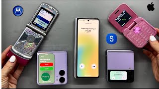 Ringing Incoming call Flip  Fold Phones Z Flip3  Z Fold3 Motorola Razr V3  i17 Pro  Oppo Flip [upl. by Larina]