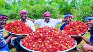 RAMBUTAN FRUIT  100 KG Rambutan Fruits for Cooking Fruit Pickle Recipe  Curd Rice amp Pickle Recipe [upl. by Asiulana667]