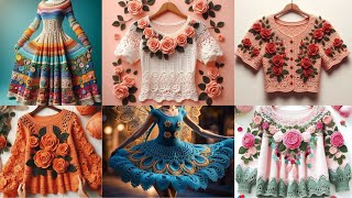 Amazing and stunning hand knitted dresses for girls [upl. by Esinehs]