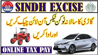 how to pay car token tax online sindh  sindh excise and taxation vehicle verification  shahid info [upl. by Eiramassenav]