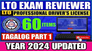 LTO EXAM REVIEWER 2024 FOR PROFESSIONAL DRIVERS LICENSETAGALOG VERSION UPDATED driverslicense [upl. by Llennoj]