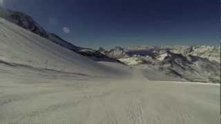 Skiing Kleine Matterhorn to Valtournenche via La pista del ventina [upl. by Andras]