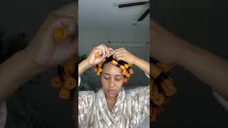 Perm Rod Set on Relaxed Hair 🥰 hair hairtutorial haircare hairstyles relaxedhair shorts [upl. by Yerffoeg]