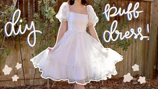 Diy Puff Sleeve Dress  Pattern Available  Selkie Inspired Puff Dress Tutorial ✨so dreamy✨ [upl. by Recor]