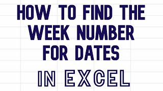 How to find the week number for dates in Excel  use weeknum function weeknum excel [upl. by Graig]