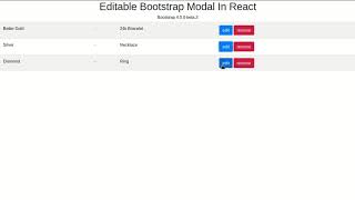 Editable Bootstrap Modal In React [upl. by Atteloc]