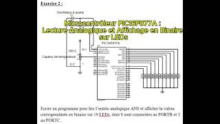 Microcontrôleur PIC16F877A Lecture Analogique et Affichage en Binaire sur LEDs [upl. by Oralla]