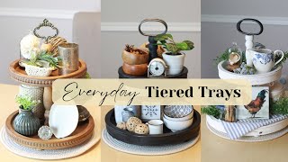 5 EVERYDAY TIERED TRAYS FOR 2023  AMAZON  THRIFTED  TARGET  DECORATE WITH ME [upl. by Maurits]