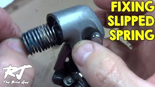 Repairing Shimano 105 Rear Derailleur With Slipped PTension Spring [upl. by Okikuy321]