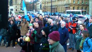 Glasgow sings Fields of Athenry at Thatcher death party 2013 [upl. by Elesig]