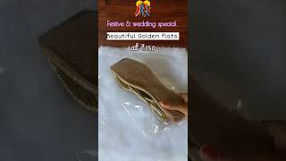 Festive Golden flats ytshorts viralshorts festivevibes flats haul unboxing meesho myntra [upl. by Aneahs]