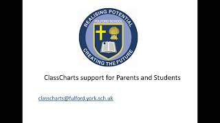 Classcharts for Parents and Students at Fulford School York [upl. by Mashe59]