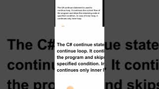 C Continue Short  malayalam tutorial  csharp programming language [upl. by Branscum48]