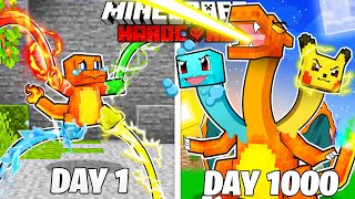 I Survived 1000 Days as an ELEMENTAL POKEMON in HARDCORE Minecraft Full Story [upl. by Sello]