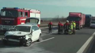 Verkehrsunfall auf der Autobahn A 70 Schweinfurt  Gochsheim [upl. by Fachan]