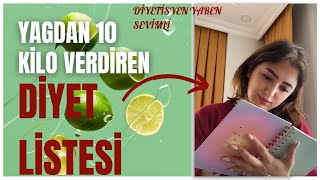 Diyet ile Yağdan 10 Kilo Vermek Mümkün🌟 YAĞ YAKICI DİYET LİSTESİ💜 diyetisyen kiloverme [upl. by Rednasela]