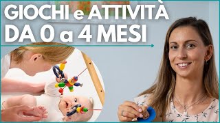 ATTIVITÀ e GIOCHI per lo SVILUPPO del BAMBINO da 0 a 4 MESI [upl. by Alanson96]