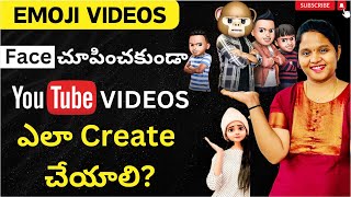 How to create Emoji Videos in Telugu Instant Results  Cartoon Face Video Editing [upl. by Schifra300]