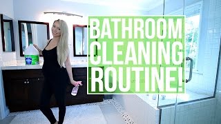 How To Clean Your Bathroom My Bathroom Cleaning Routine [upl. by Anika124]