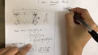 To determine area and wetted perimeter of trapezoidal channel section [upl. by Baalbeer]