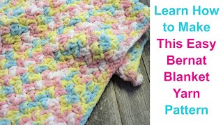 Easy Bernat Baby Blanket Yarn Crochet Pattern Confetti Afghan [upl. by Ymmac]