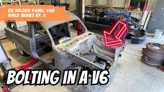 Fitting up a V6 conversion restomod to my EH Holden restoration project [upl. by Syhr]