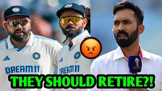 Virat amp Rohit Should RETIRE 😡 Dinesh Karthik Reacts  Virat Kohli Rohit Sharma India Test Cricket [upl. by Fairman]