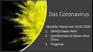 Corona Virus update 24 Februar mit Prognose deutsch [upl. by Clothilde]