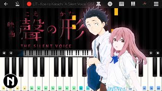 LIT  Koe no Katachi quotA Silent Voicequot OST  Piano EASY [upl. by Auoy]