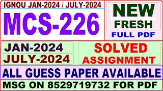 MCS 226 solved assignment 2024  mcs 226 solved assignment 202324  mca new mcs 226 assignment 2024 [upl. by Lamraj]