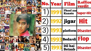 Ajay Devgan all movies name Ajay Devgan all films1991 2022  Ajay devgan movies year wise hitflop [upl. by Tresa]