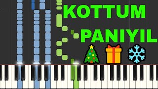 KOTTUM PANIYIL  Piano tutorialsynthesia New Tamil Christmas Song [upl. by Meeki580]