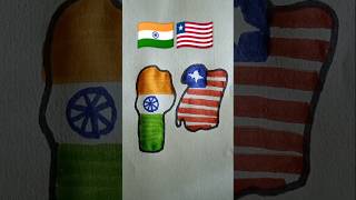 India 🇮🇳 Liberia 🇱🇷  🇮🇳 Independence day drawing shorts art ashortaday [upl. by Nylessoj589]