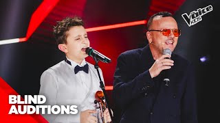 Francesco e il suo violino conquistano Gigi D’Alessio  The Voice Kids 3 Blind Auditions [upl. by Aritak100]